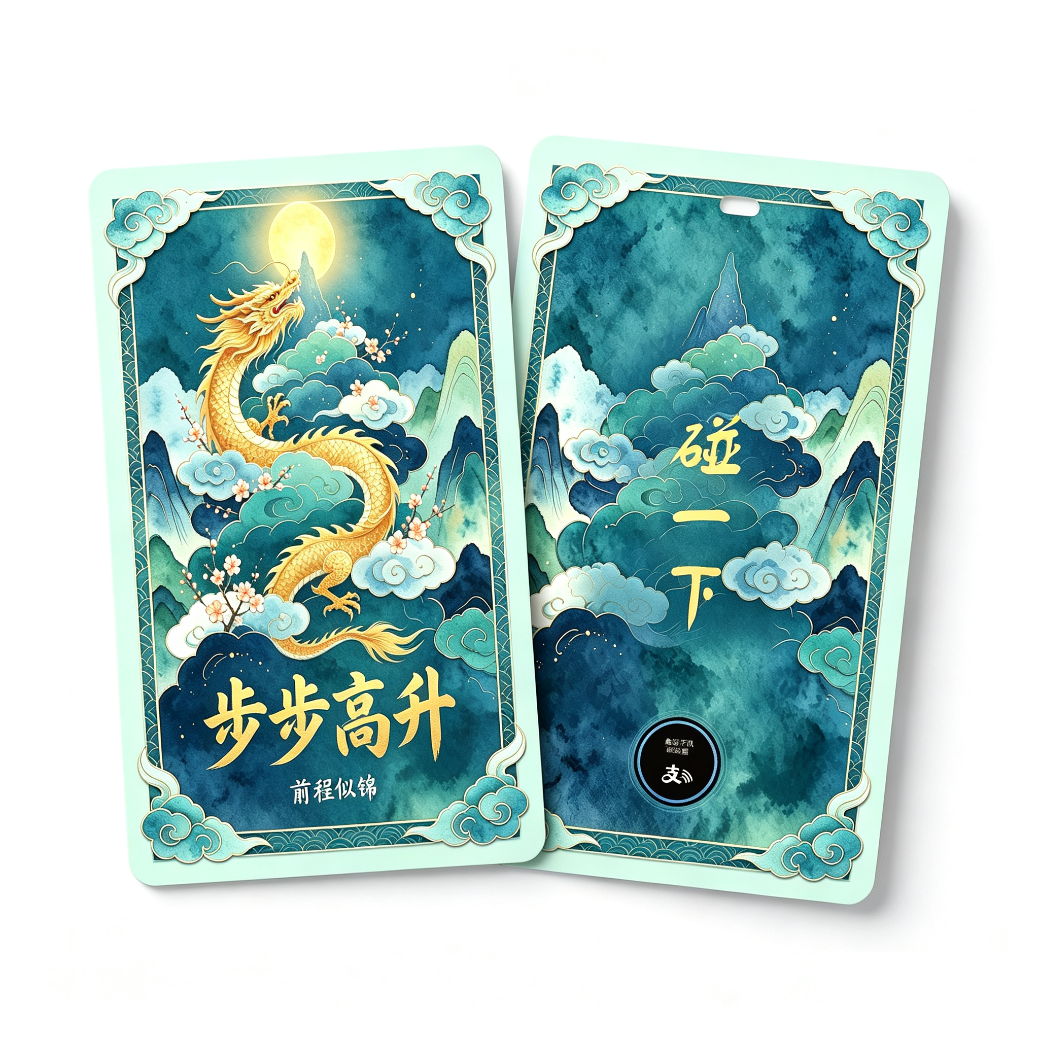步步高升祝福卡